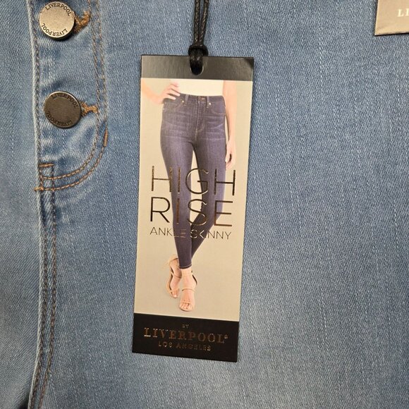 Liverpool High Rise Ankle Jeans Womens 10 Fray Hem High Rise Button Fly - Picture 9 of 12